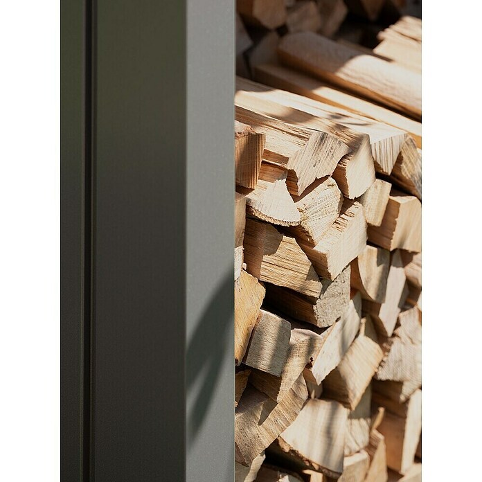 Biohort Kaminholzregal WoodStock (Quarzgrau Metallic, 1,02 x 1,57 x 1,99 m, Stahlblech)