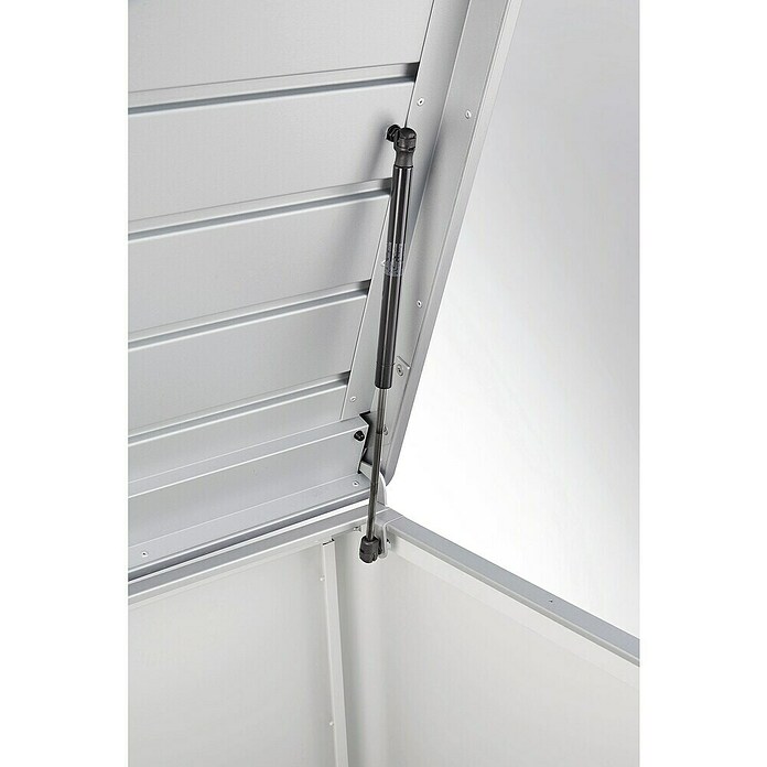 Biohort Garten-Aufbewahrungsbox LoungeBox 200 (Silber Metallic, 200 x 84 x 88 cm, Stahlblech)