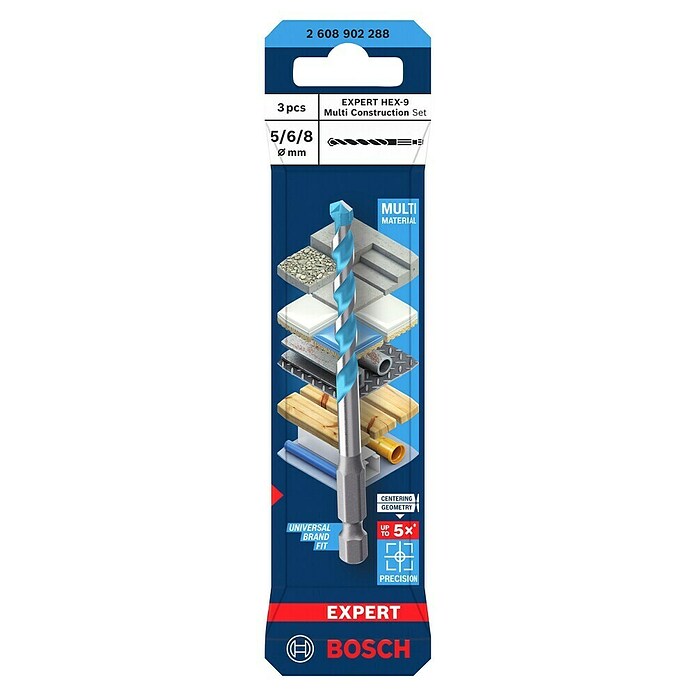 Bosch Expert Mehrzweck-Bohrer-Set HEX-9 (3 -tlg., ¼″ Sechskant) | BAUHAUS