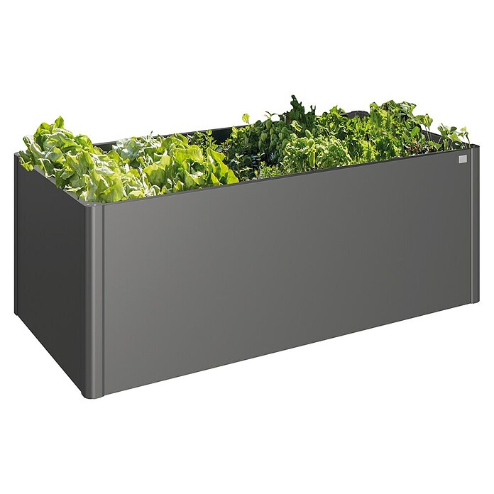 Biohort Hochbeet (102 x 201 cm, Stahlblech, Dunkelgrau Metallic)