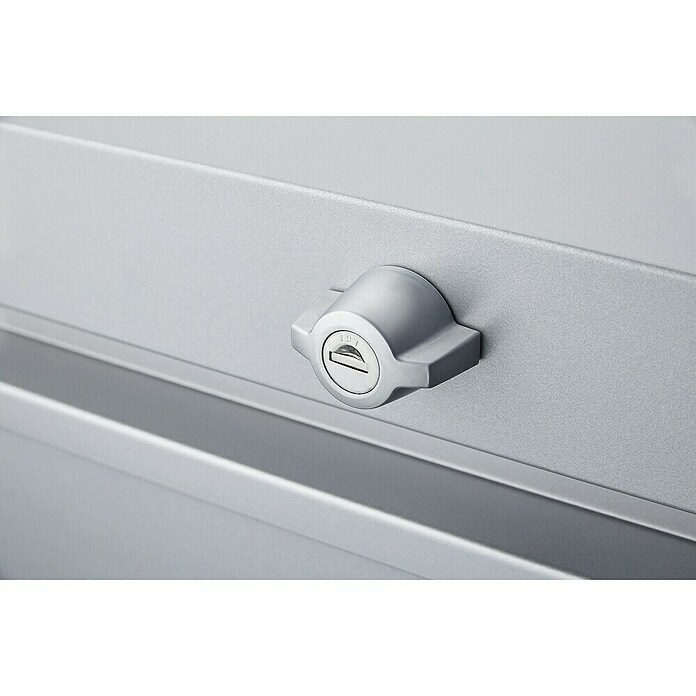Biohort Garten-Aufbewahrungsbox LoungeBox 200 (Silber Metallic, 200 x 84 x 88 cm, Stahlblech)