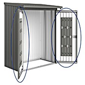 Biohort Türpaket WoodStock (Quarzgrau Metallic, 1,38 x 1,73 m, Passend für: Biohort Kaminholzregal WoodStock 150)