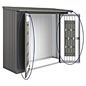 Biohort Türpaket WoodStock (Quarzgrau Metallic, 1,38 x 1,73 m, Passend für: Biohort Kaminholzregal WoodStock 230)