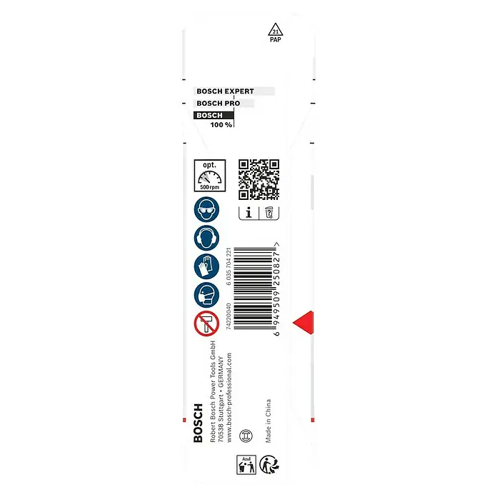 Bosch Fliesenbohrer CYL-9 SoftCeramic - Durchmesser Bohrer: 5,5 mm, 1 Stk. - Produktverpackung mit Sicherheitswarnungen, Barcode und BOSCH-Logo, ideal für Profis und Heimwerker.