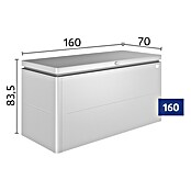 Biohort Garten-Aufbewahrungsbox LoungeBox (Silber Metallic, 160 x 70 x 84 cm, Stahlblech)