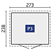 Biohort Gerätehaus Panorama (Quarzgrau Metallic, 2,38 x 2,73 m, Doppeltür)