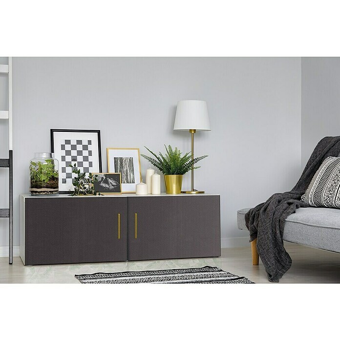 D-c-fix Carbonoptikfolie (150 x 45 cm, Schwarz/Silber, Selbstklebend)