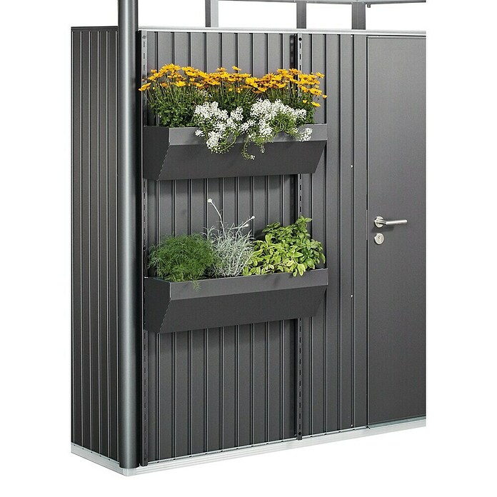Biohort Blumenkasten FloraBoard (Länge: 82 cm, Dunkelgrau Metallic)