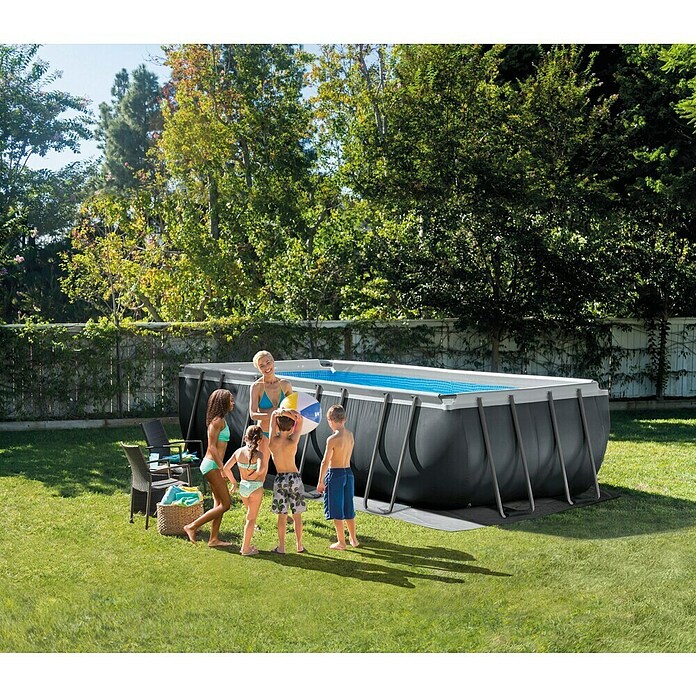 Intex Frame-Pool-Set Ultra Quadra XTR (L x B x H: 549 x 274 x 132 cm, Fassungsvermögen: 17,2 m³, Dunkelgrau)