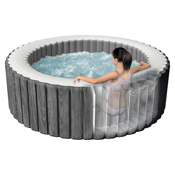 Intex Pure Spa Mobil-Whirlpool Greywood Deluxe (Ø x H: 196 x 71 cm, Grau/Weiß, 795 l) | BAUHAUS