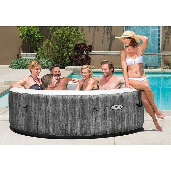Intex Hidromasaje móvil Greenwood (Ø x Al: 216 x 71 cm, Gris/Blanco, 1.098 l) | BAUHAUS