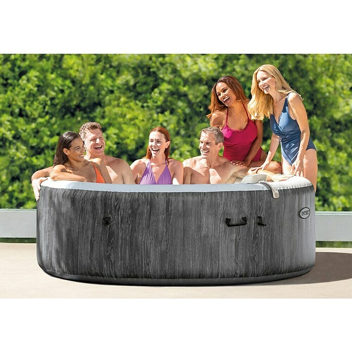 Intex Hidromasaje móvil Greenwood (Ø x Al: 216 x 71 cm, Gris/Blanco, 1.098 l) | BAUHAUS