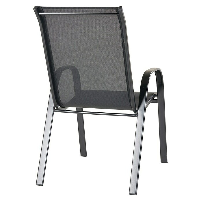 Silla de jardín Moliné (L x An x Al: 76,5 x 53 x 93 cm, Antracita, Acero/Textiline, Apilable) | BAUHAUS
