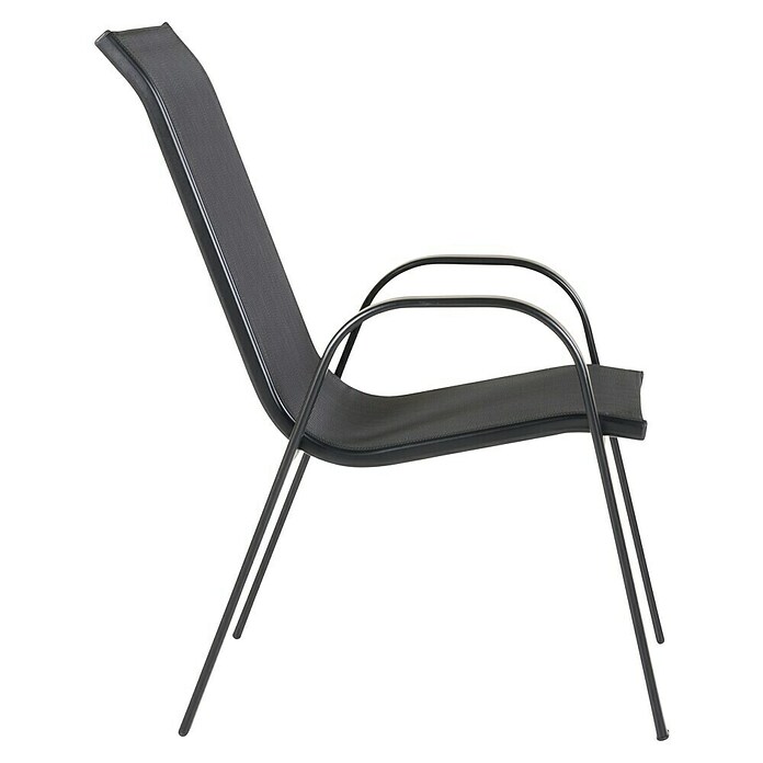 Silla de jardín Moliné (L x An x Al: 76,5 x 53 x 93 cm, Antracita, Acero/Textiline, Apilable) | BAUHAUS