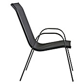 Silla de jardín Moliné (L x An x Al: 76,5 x 53 x 93 cm, Antracita, Acero/Textiline, Apilable) | BAUHAUS