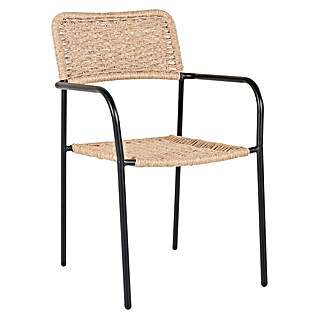 Silla de jardín Spire (L x An x Al: 58 x 52 x 84 cm, Marrón, Ratán sintético/Acero)