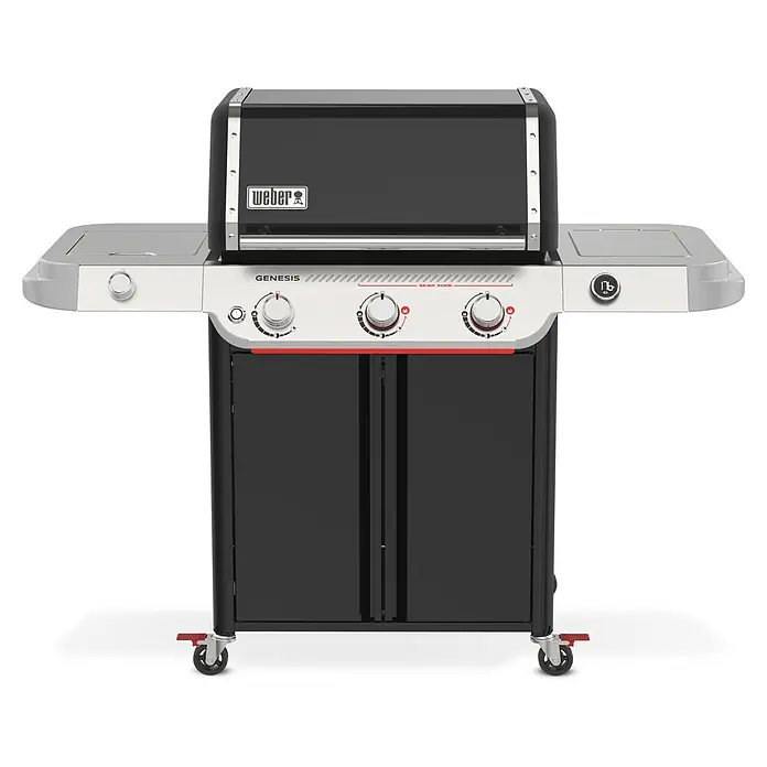 Weber Barbacoa de gas Genesis E-335 Works - Superficie de la parrilla (An x Pr): 68 x 48 cm, 15,1 kW, Número de quemadores: 3 - Representación de la barbacoa de gas Weber Genesis, una barbacoa de alta calidad para experiencias culinarias al aire libre.