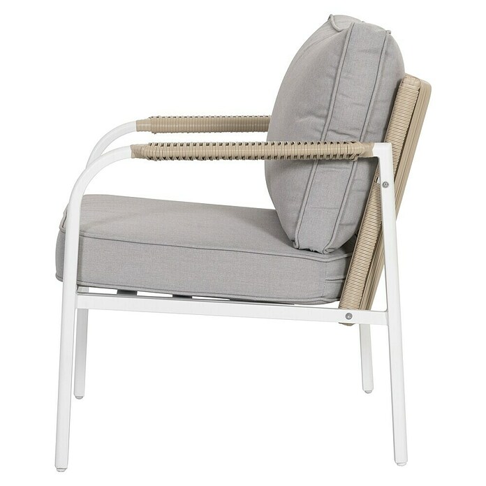 Sunfun Conjunto de muebles Anabel (3 pzs., Ratán sintética/Acero, Beige/Gris) | BAUHAUS