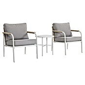 Sunfun Conjunto de muebles Anabel (3 pzs., Ratán sintética/Acero, Beige/Gris) | BAUHAUS