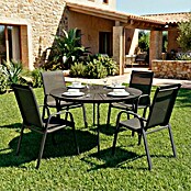 Mesa de jardín redonda Hardi (Ø x Al: 150 x 73 cm, Acero/Polywood, Negro) | BAUHAUS