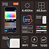 Ksix Plafón LED Smart Celeste (35 W, L x An x Al: 48,5 x 48,5 x 9 cm, Blanco, RGB) | BAUHAUS
