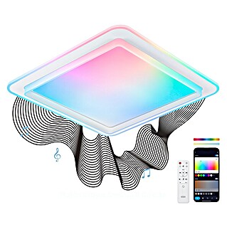 Ksix Plafón LED Smart Celeste (35 W, L x An x Al: 48,5 x 48,5 x 9 cm, Blanco, RGB)
