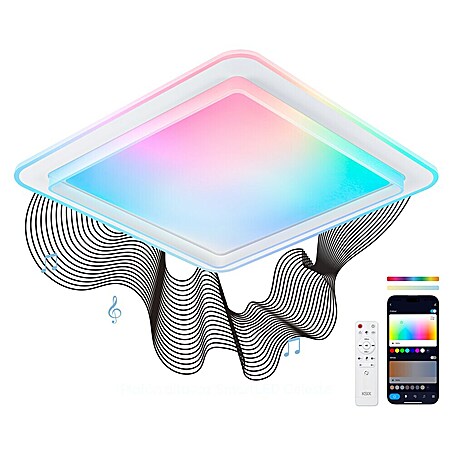 Ksix Plafón LED Smart Celeste (35 W, L x An x Al: 48,5 x 48,5 x 9 cm, Blanco, RGB)