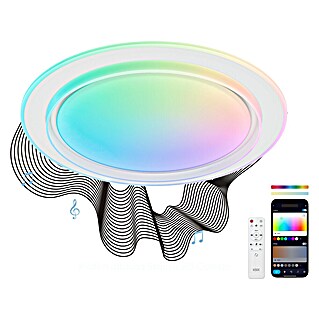 Ksix Plafón LED redondo inteligente Sfera (35 W, Ø x Al: 49 x 8 cm, Blanco, RGB)