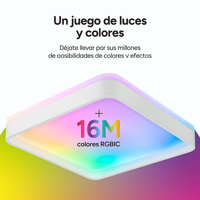 Ksix Plafón LED Smart Stellar Plus (35 W, L x An x Al: 49 x 49 x 7,5 cm, Blanco, RGB) | BAUHAUS