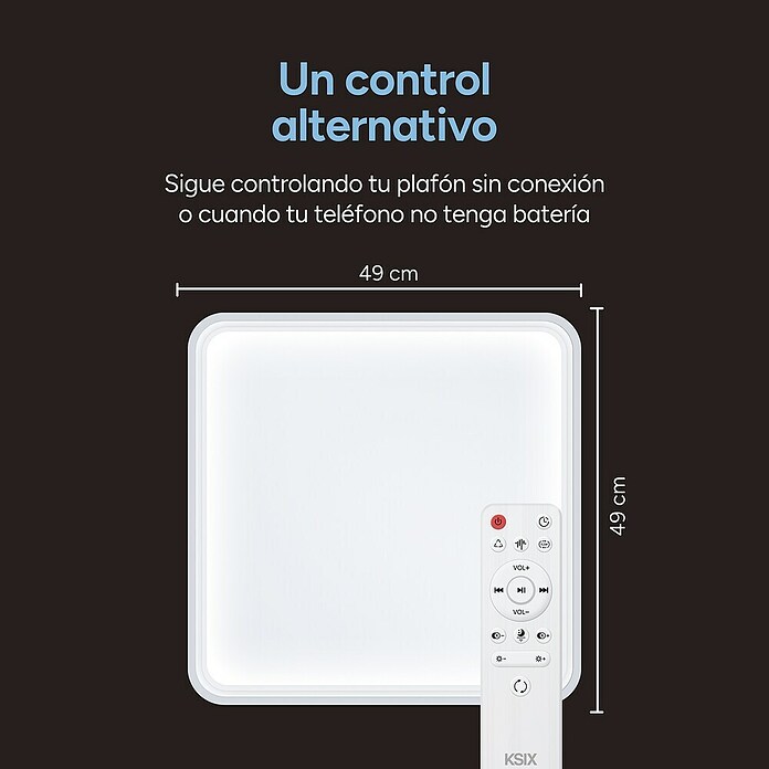 Ksix Plafón LED Smart Stellar Plus (35 W, L x An x Al: 49 x 49 x 7,5 cm, Blanco, RGB) | BAUHAUS