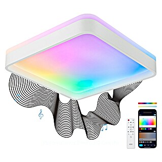 Ksix Plafón LED Smart Stellar Plus (35 W, L x An x Al: 49 x 49 x 7,5 cm, Blanco, RGB)