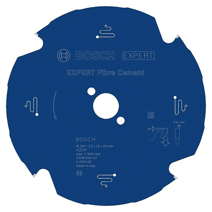 Bosch Expert List za kružnu pilu za cementne ploče  (160 mm, Provrt: 20 mm, Broj zubi: 4 Kom.) | BAUHAUS
