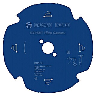 Bosch Expert List za kružnu pilu za cementne ploče (160 mm, Provrt: 20 mm, Broj zubi: 4 Kom.)