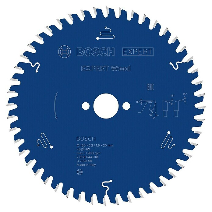 Bosch Expert List za kružnu pilu za drvo  (160 mm, Provrt: 20 mm, Broj zubi: 48 Kom.) | BAUHAUS