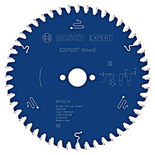 Bosch Expert List za kružnu pilu za drvo (160 mm, Provrt: 20 mm, Broj zubi: 48 Kom.)