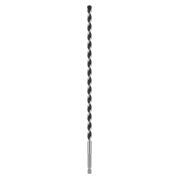 Bosch Beton- & Steinbohrer Pro HEX-5 - Durchmesser Bohrer: 8 mm, Arbeitslänge: 250 mm, Länge: 300 mm - Nahaufnahme einer Rolltreppe. Ihre parallelen Metallstufen erzeugen ein faszinierendes grafisches Muster.