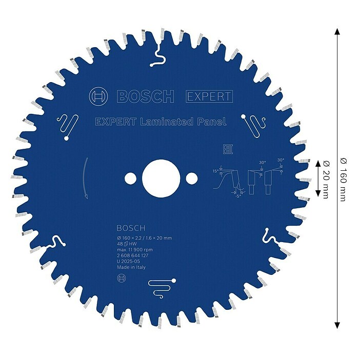 Bosch List za kružnu pilu za laminat  (160 mm, Broj zubi: 48 Kom.) | BAUHAUS