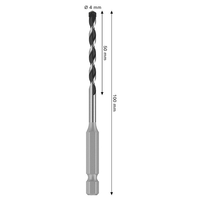 Bosch Broca para metal HEX-5 (Diámetro de la broca: 4 mm, Longitud de trabajo: 50 mm, Largo: 100 mm) | BAUHAUS