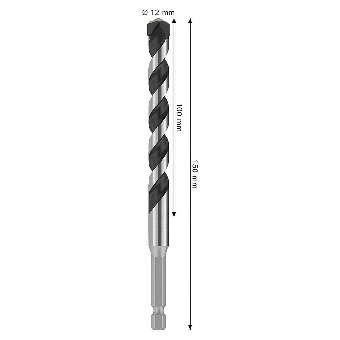 Bosch Sveder za kovino HEX-5  (Premer vrtalnega svedra: 12 mm, Delovna dolžina: 100 mm, Dolžina: 150 mm) | 2546 - Bohrer Stein, Beton | BCDA - Zubeh Bohrm/Bohrhämmer/Akkumasch | BCD - Maschinenzubehör | BC - Maschinenzubehör | B - Werkz/Masch/Maschzubeh/Auto | BAUHAUS