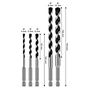 Bosch Set svedrov HEX-5  (5 kos) | 2546 - Bohrer Stein, Beton | BCDA - Zubeh Bohrm/Bohrhämmer/Akkumasch | BCD - Maschinenzubehör | BC - Maschinenzubehör | B - Werkz/Masch/Maschzubeh/Auto | BAUHAUS