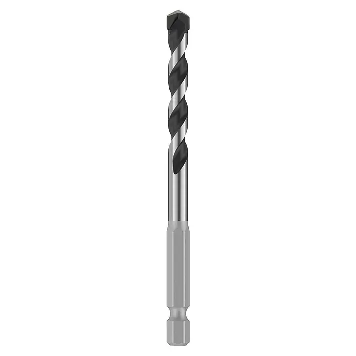 Bosch Broca para hormigón y mampostería HEX-5 - Diámetro de la broca: 7 mm, Longitud de trabajo: 50 mm, Largo: 100 mm - Una toma de una broca helicoidal, conocida por su precisión y eficiencia en la perforación de agujeros en diversos materiales.
