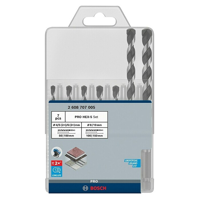 Bosch Professional Metallbohrer-Set HEX-5 (7 -tlg., Sechskant) | BAUHAUS