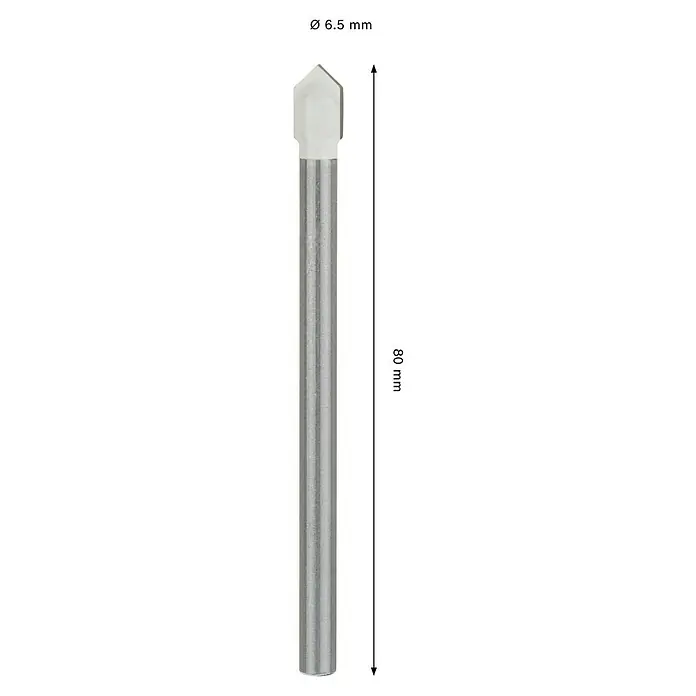 Bosch Fliesenbohrer CYL-9 SoftCeramic - Durchmesser Bohrer: 6 mm, 1 Stk. - Glasbohrer mit einer Länge von 80 mm und einem Durchmesser von 6,5 mm zum präzisen Bohren in Glas und Keramik.
