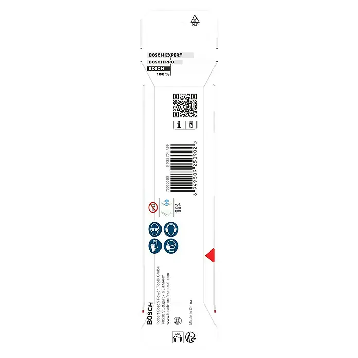 Bosch Fliesenbohrer CYL-9 SoftCeramic - Durchmesser Bohrer: 16 mm, 1 Stk. - Bild einer Bosch-Produktverpackung mit Barcode, Logos und Sicherheitshinweisen für professionelle Anwender.