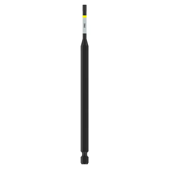 Bosch Bit PRO Impact T - T20, 150 mm - Ein schlanker, schwarzer PRO-Marker mit gelbem Akzent am Deckel und einer grauen Beschriftung, ideal für professionelle Anwendungen.
