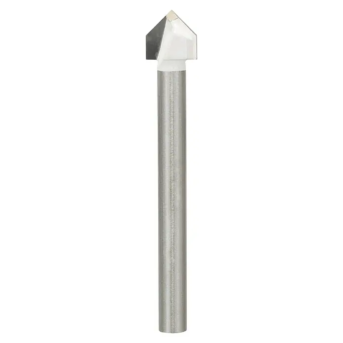 Bosch Fliesenbohrer CYL-9 SoftCeramic - Durchmesser Bohrer: 14 mm, 1 Stk. - Dieser Artikel zeigt einen Zapfenschneider mit einer grauen Klinge und einem langen, zylindrischen Schaft. Ideal für präzise Holzbearbeitung.