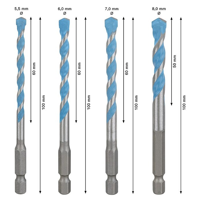 Bosch Expert Set večnamenskih svedrov HEX-9  (5 -del., ¼″ šestkotni) | 2547 - Fräser,Raspeln Senker | BCDA - Zubeh Bohrm/Bohrhämmer/Akkumasch | BCD - Maschinenzubehör | BC - Maschinenzubehör | B - Werkz/Masch/Maschzubeh/Auto | BAUHAUS