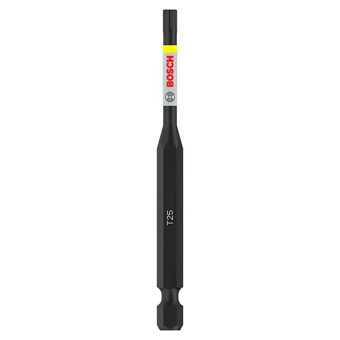 Bosch Bit PRO Impact T - T25, 90 mm - Abbildung eines Bosch T25 Schrauberbits mit den Farben Gelb, Grau, Rot und Schwarz. Ideal zum Schrauben von Projekten.