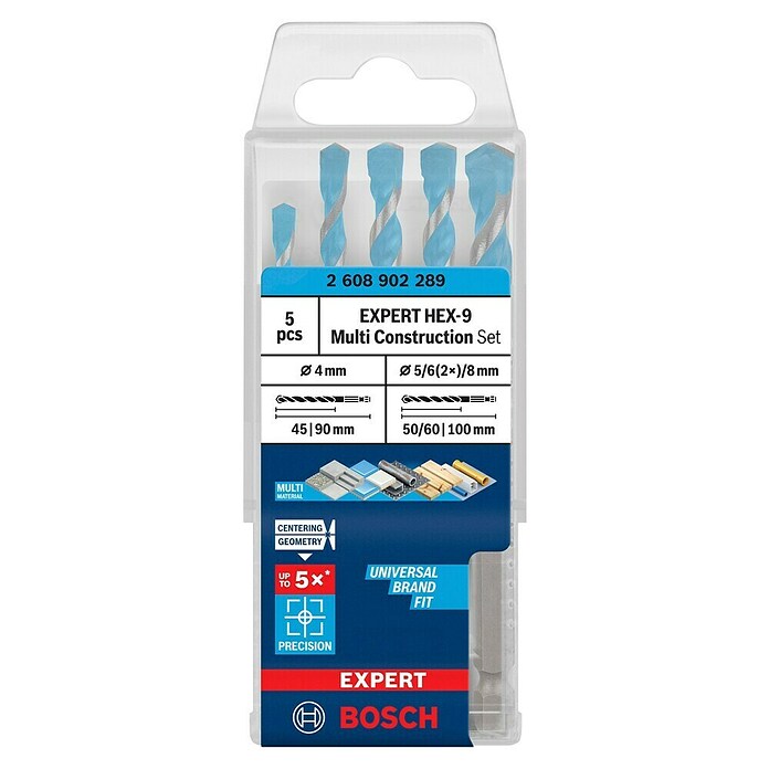 Bosch Expert Mehrzweck-Bohrer-Set HEX-9 (5 -tlg., ¼″ Sechskant) | BAUHAUS