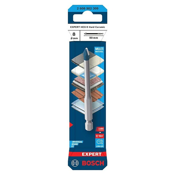 Bosch Professional Fliesenbohrer HEX-9 Hard Ceramic (Durchmesser Bohrer: 8 mm, Länge: 90 mm) | BAUHAUS